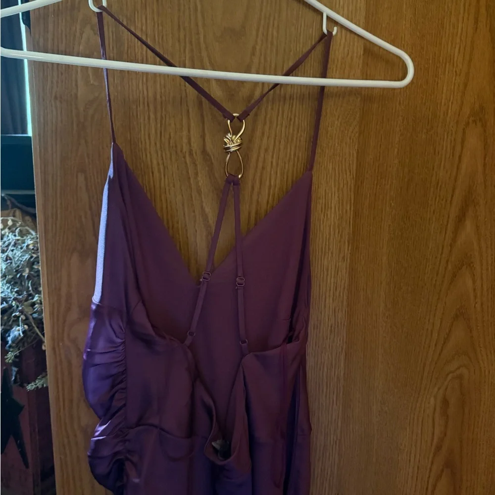 Abercrombie Elegant Plum Floral-Accent Slip Dress